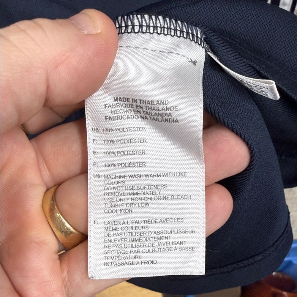 Adidas Dark Blue Half-Zip Top with White Accents - Picture 5 of 6